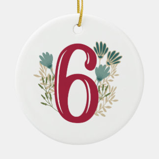 Tipo 6 ornamento floral de Enneagram del navidad