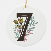 Tipo 7 ornamento floral de Enneagram del navidad