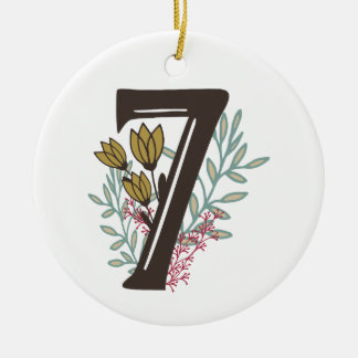 Tipo 7 ornamento floral de Enneagram del navidad