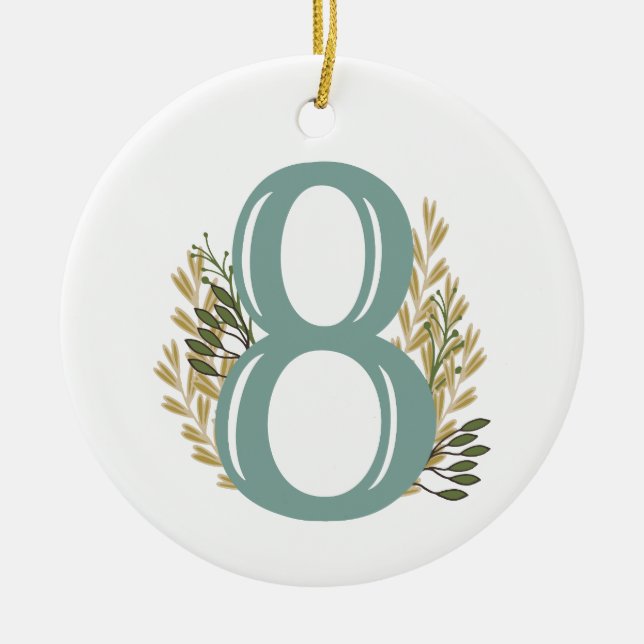 Tipo 8 ornamento floral de Enneagram del navidad (Frente)
