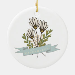 Tipo 9 ornamento floral de Enneagram del navidad