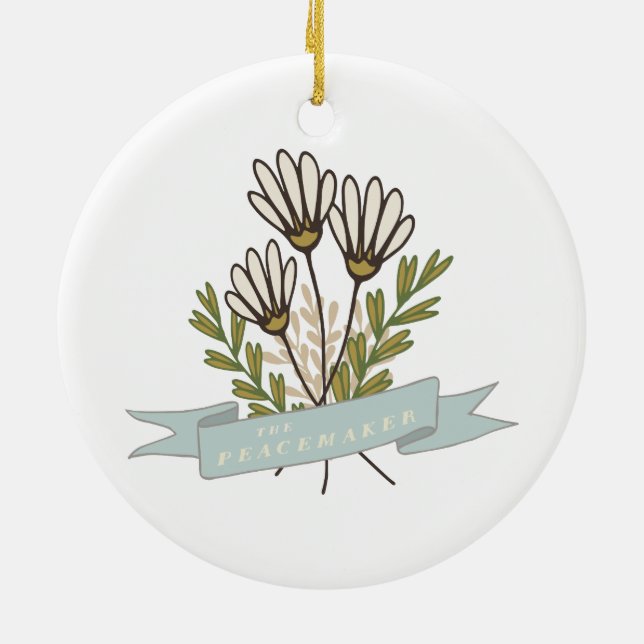 Tipo 9 ornamento floral de Enneagram del navidad (Atrás)