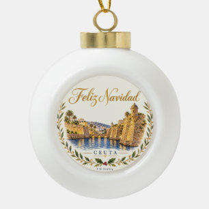 Tipo Bola Adorno de cerámica de Navidad Feliz Navidad Ceuta
