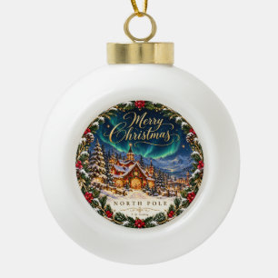 Tipo Bola Adorno de cerámica Navidad Alegre Polo Norte