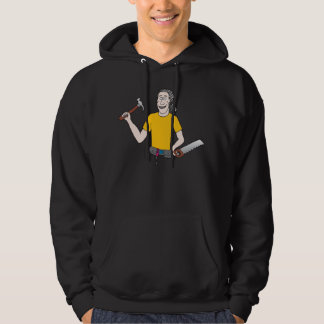 Tipo con una sudadera con capucha del martillo