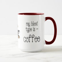 Tipo de sangre taza de café