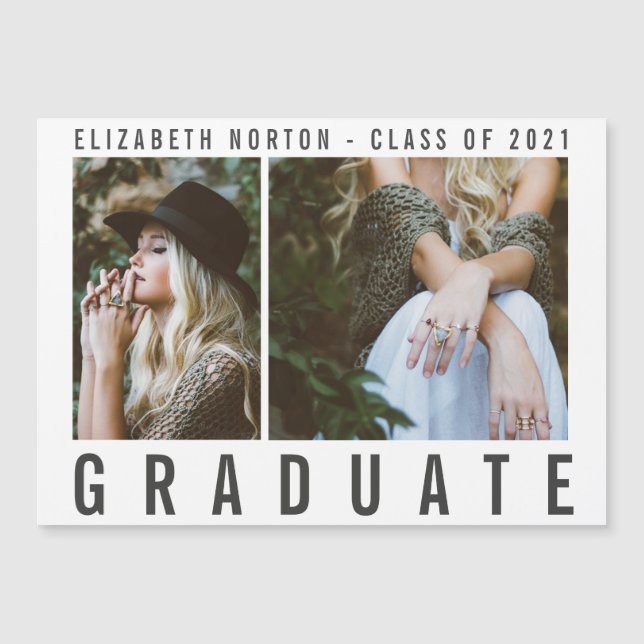 TIPO GRADUADO moderno multifotografía elegante (Anverso)