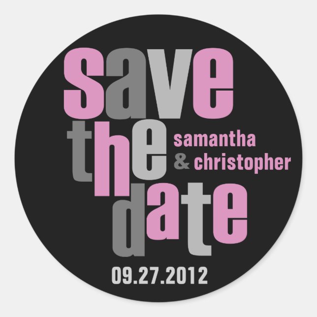 Tipo moderno Guardar El Pegatina De Fecha (Anverso)