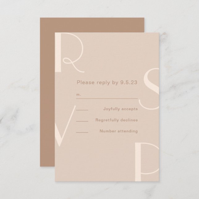 Tipo Monocromático Beige Rsvp (Anverso / Reverso)