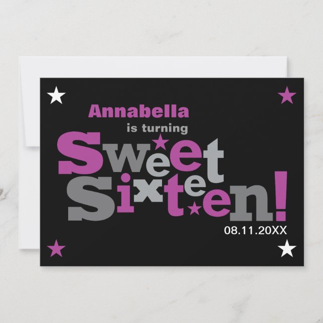 Tipo que fluctúa invitación del fiesta del dulce (Anverso)