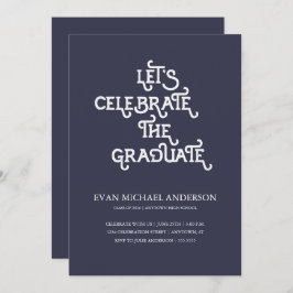 Tipo Rústico Invitación a graduación Azul oscuro