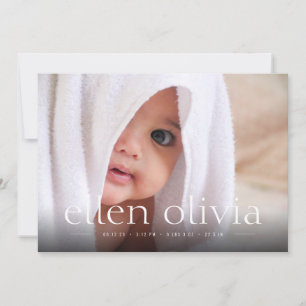 Tipo simple Niña Nacimiento Foto Invitación