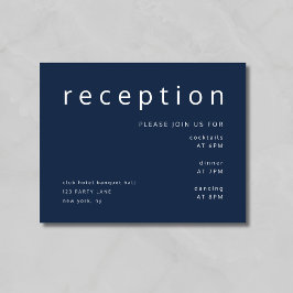 Tipografía Azul Marino Recepción de Boda Elegante