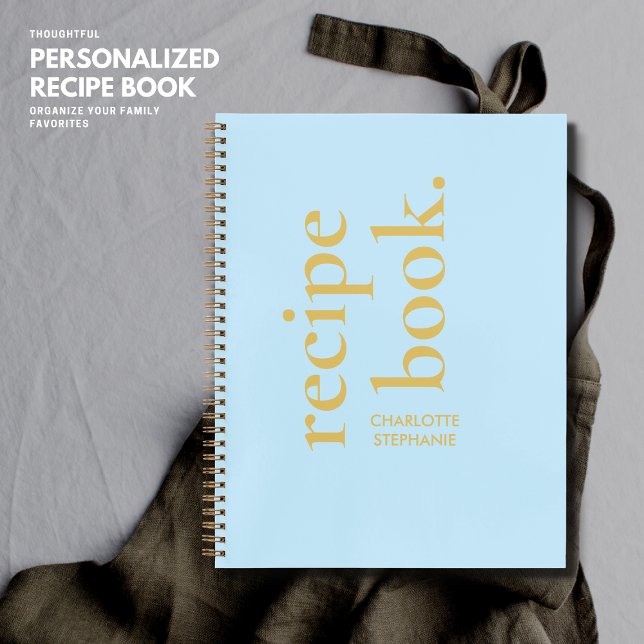 Tipografía azul personalizada Libro de recetas ele (Subido por el creador)