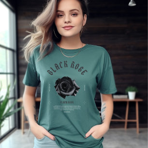 Tipografía blanca gris negra camiseta de Rosas neg
