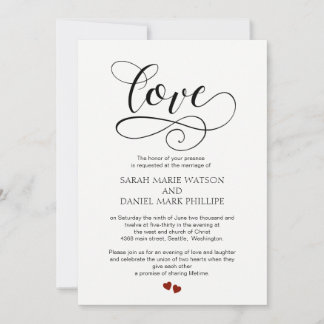 Tipografía Boda de amor Invitación a escritura ele