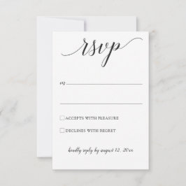 Tipografía Boda RSVP / Tarjeta de respuesta (negro