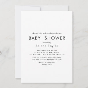 Tipografía Chic Invitación de Baby Shower