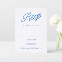 Tipografía Clásica Azul y Blanco Boda