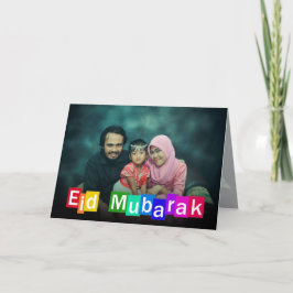Tipografía colorida Eid Mubarak - Tarjeta de salud