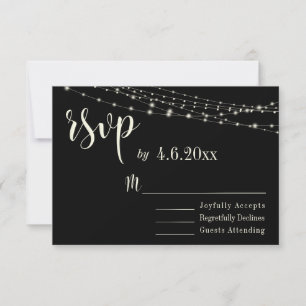 Tipografía Crema 30 sobre Negro con Luces, RSVP