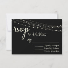 Tipografía Crema 32 en Negro con Luces, RSVP
