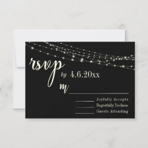 Tipografía Crema 32 en Negro con Luces, RSVP