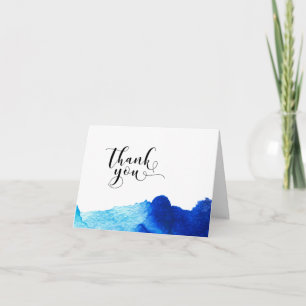 Tipografía de agradecimiento boda azul acuarela 2