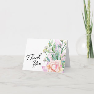 Tipografía de agradecimiento con flores silvestres