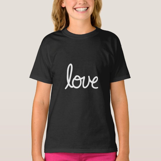 Tipografía de amor - Camiseta romántica mínima (Anverso)