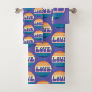 Tipografía De Amor Retro En Estrellas De Amanecer