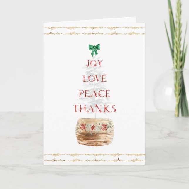 Tipografía de árbol de navidad de oro rojo doblada (Anverso)