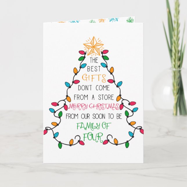 Tipografía de árbol de Navidad pronto será familia (Anverso)