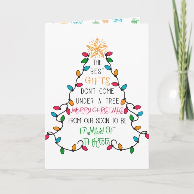 Tipografía de árbol de Navidad pronto será familia (Anverso)