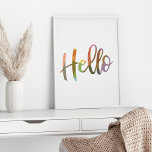 Tipografía de arte de palabras geométricas colorid<br><div class="desc">Un diseño moderno de tipografía de arte de palabras minimalistas de la palabra Hello se rellena con un diseño geométrico colorido.</div>