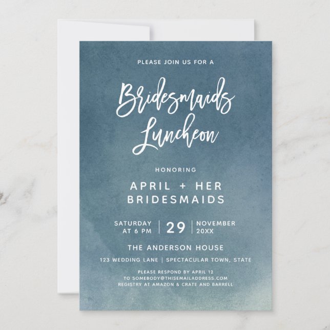 Tipografía de brocha Bridesmaids Invitación al alm (Anverso)