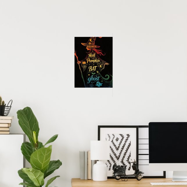 Tipografía de Bruja Arte de Palabras Halloween Gót (Oficina en casa)