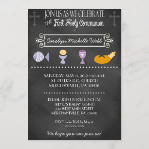 Tipografía de cartón 1ª invitación a la comunión
