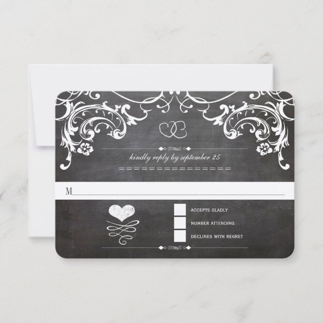 Tipografía de Chalkboard Cute Heart Initials RSVP (Anverso)
