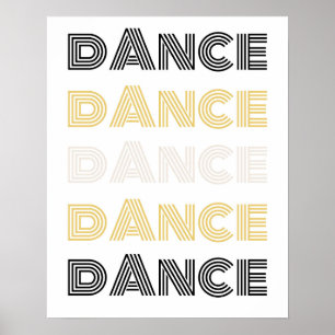 Tipografía de danza retro - Arte de pared motivaci