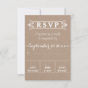 Tipografía de época rústica Kraft matrimonio RSVP