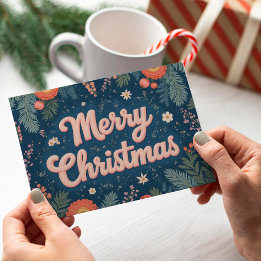 Tipografía de época Tarjeta navideña no fotográfic