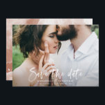 Tipografía de escritura acuarela moderna boda simp<br><div class="desc">La moderna tipografía de escritura acuarela permite guardar la tarjeta fotográfica de la invitación de fecha. Moderno diseño de terracota de óxido de tendencia.</div>