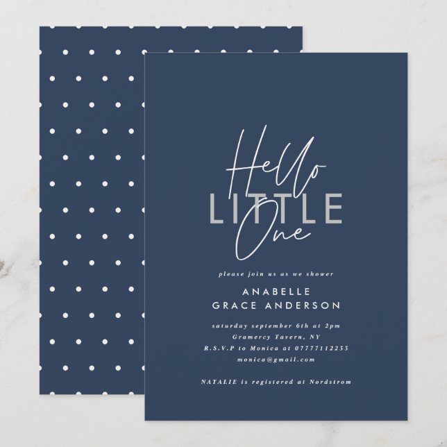 Tipografía de escritura moderna hola pequeña (Anverso / Reverso)