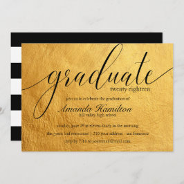 Tipografía de Faux Gold Invitación a graduación