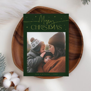 Tipografía de Feliz Navidad Foto Verde