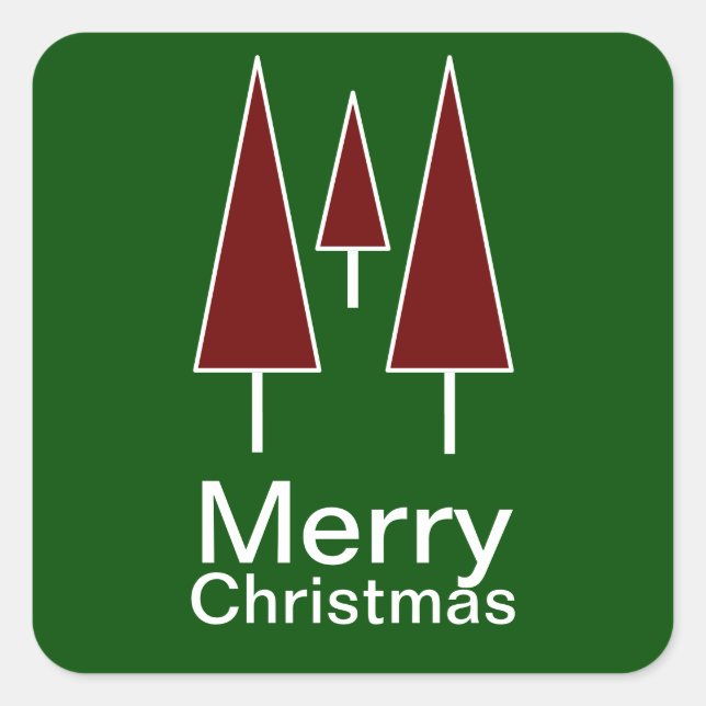Tipografía de Feliz Navidad Pegatina Cuadrada (Anverso)