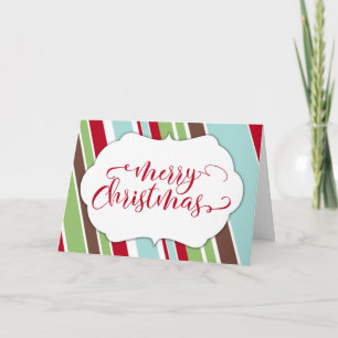 Tipografía de Feliz Navidad Roja con Rayas Diagona