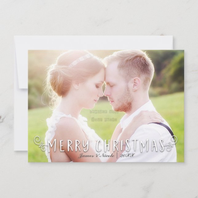 Tipografía de Feliz Navidad Tarjeta de Foto Frente (Anverso)