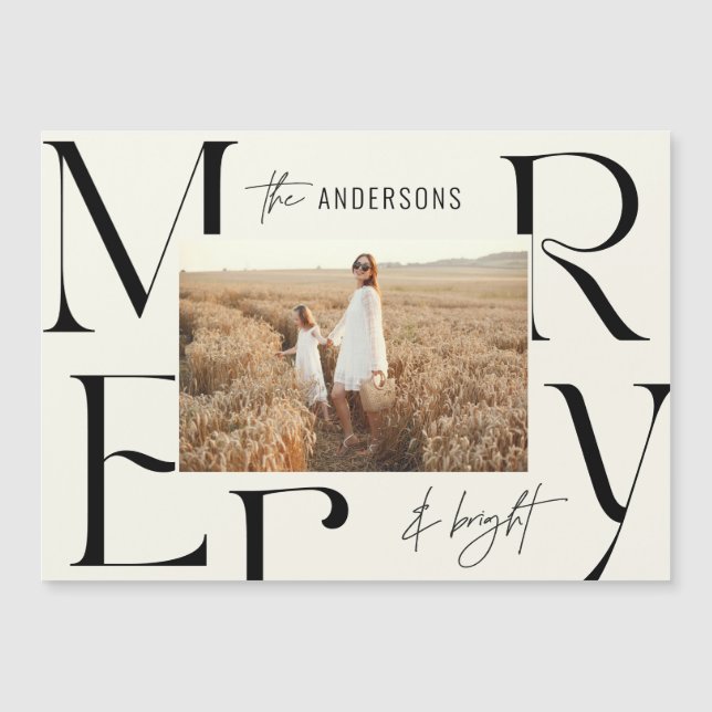 Tipografía de foto elegante moderna de Navidad (Anverso)